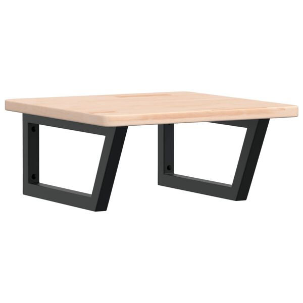 vidaXL Veggfest Handlaugarhilla Stál og Gegnheil Eik