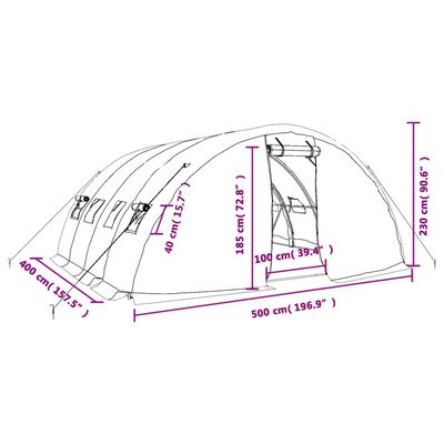 vidaXL Gróðurhús með Stálgrind Hvítt 20 m² 5x4x2,3 m