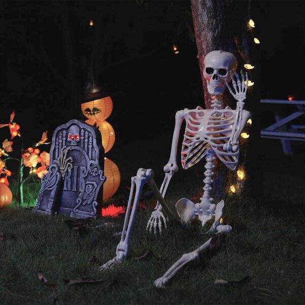 vidaXL Halloween Beinagrind 2 pcs Hvítt 85 cm PVC