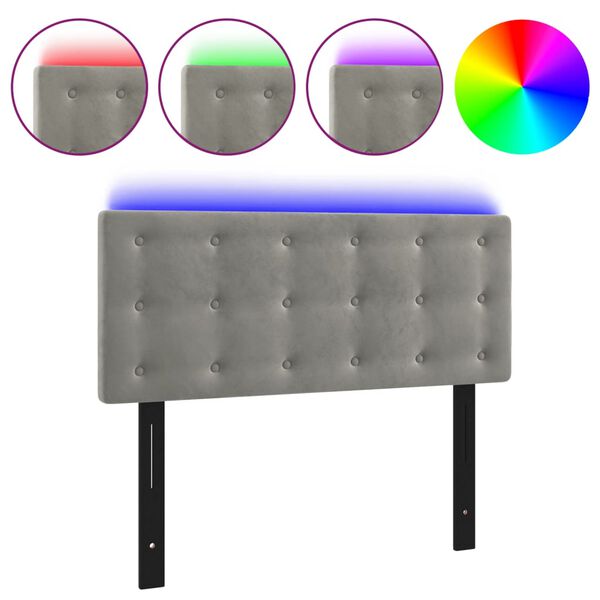 vidaXL LED H&ouml;f&eth;agafl Lj&oacute;sgr&aacute;r 100x5x78/88 cm Flauel