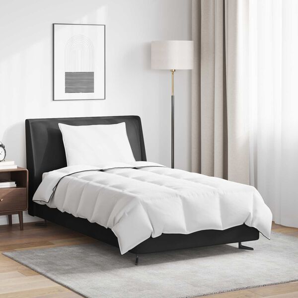 vidaXL Vetrar s&aelig;ng me&eth; kodda 2 pcs Hv&iacute;tt D&uacute;nfja&eth;rir