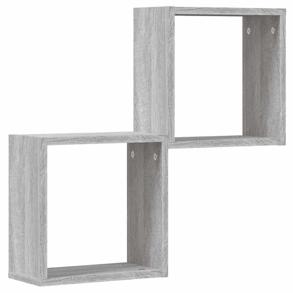 vidaXL Wall Cube Hillur 2 stk Grey Sonoma 30x15x30 cm