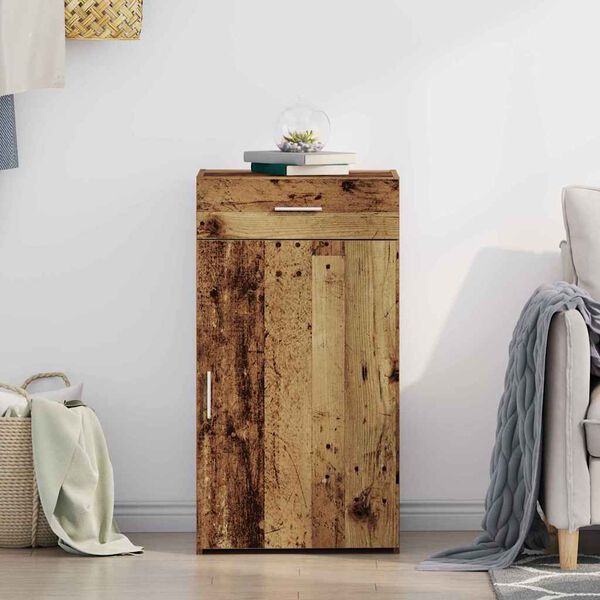 vidaXL Vi&eth;beinteyfla me&eth; sk&uacute;ffu Gamalt timbur 50 x 42,5 x 93 cm