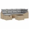 vidaXL S&oacute;fasett me&eth; p&uacute;&eth;i 7 pcs p&oacute;l&yacute;rattan