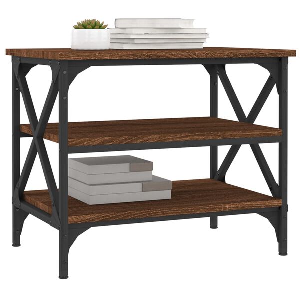 vidaXL Hli&eth;arbor&eth; Br&uacute;n Eik 55x38x45 cm Samsettur Vi&eth;ur