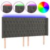 vidaXL LED H&ouml;f&eth;agafl 183x16x118/128 cm D&ouml;kkgr&aacute;tt Flauel