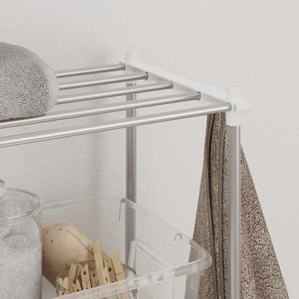 vidaXL V&eacute;lr&aelig;nn &thorn;vottav&eacute;lsfang me&eth; geymslu Hv&iacute;tt 70 x 27 x 136 cm &Aacute;l