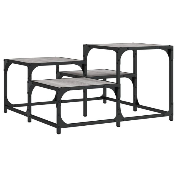 vidaXL Sófaborð Grátt Sonoma 68x68x40 cm Samsettur Viður