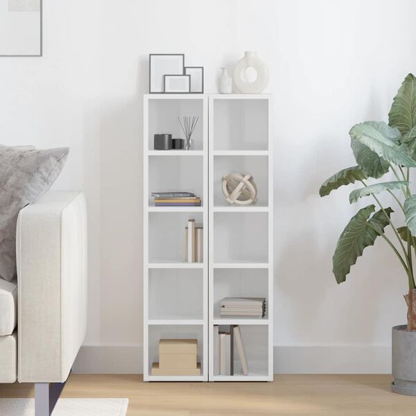 vidaXL Geisladiskask&aacute;par 2 stk H&aacute;glans Hv&iacute;tir 21x16x93,5 cm Chipboard