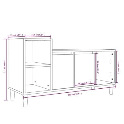 vidaXL Sjónvarpsskápur Hvítur 100x35x55 cm Samsettur Viður