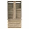 vidaXL Cabinet me&eth; sk&uacute;ffu Sonoma Eik 79,5 x 49 x 156 cm Verkefnavi&eth;ur