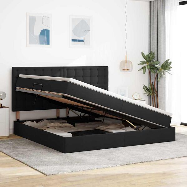 vidaXL R&uacute;m me&eth; geymslur&yacute;mi og d&yacute;nu Svartur 200 x 200 cm P&oacute;l&yacute;ester