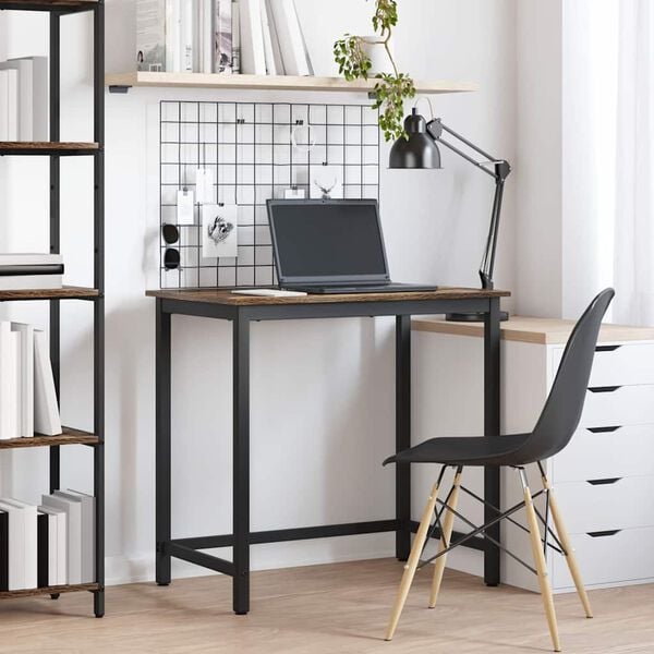 vidaXL bor&eth; Rau&eth;-eik 100 x 50 x 76,5 cm Vinnslutr&eacute; og st&aacute;li