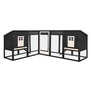 vidaXL Utandyra Kan&iacute;nukofi me&eth; &Uacute;tisv&aelig;&eth;i Gr&aacute;r og Hv&iacute;tur Gegnheil Fura