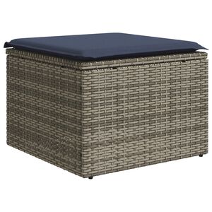 vidaXL Gar&eth;bor&eth; me&eth; sessu Gr&aacute;r 55x55x37 cm P&oacute;l&yacute;rattan