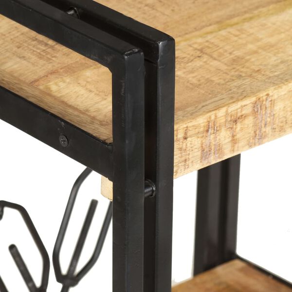 vidaXL Bókaskápur 3 Hillur 60x30x80 cm Gegnheill Mangóviður