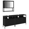 vidaXL Ba&eth;herbergismublasett me&eth; hillu 3 pcs Svartur Samsettur vi&eth;ur