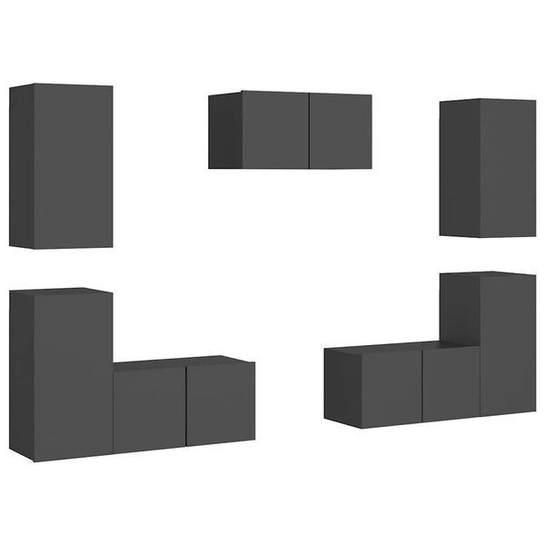 vidaXL 7 hluta Sj&oacute;nvarpssk&aacute;pasett Gr&aacute;r Samsettur Vi&eth;ur