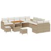 vidaXL Gar&eth;s&oacute;fa sett me&eth; p&uacute;&eth;i 13 pcs Drapplita&eth;ur p&oacute;l&yacute;rattan