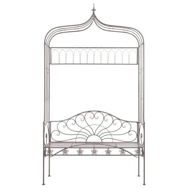 vidaXL Garðbekkur 122 cm Járn Antíkbrúnn