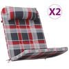 vidaXL St&oacute;lap&uacute;&eth;ar 2 pcs Rautt r&uacute;tuskald 58 x 77 x 4,5 cm Oxford efni