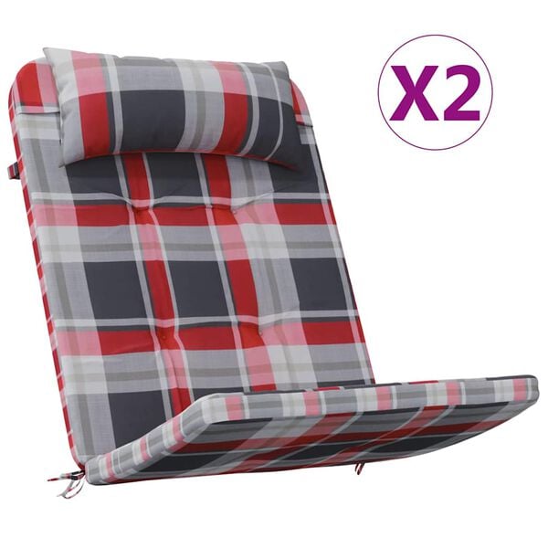 vidaXL St&oacute;lap&uacute;&eth;ar 2 pcs Rautt r&uacute;tuskald 58 x 77 x 4,5 cm Oxford efni