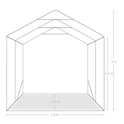 vidaXL bílskúrstjald PVC 1,6x2,4 m Græn