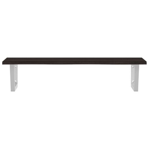 vidaXL Veggfest Handlaugarhilla St&aacute;l og Gegnheil Eik