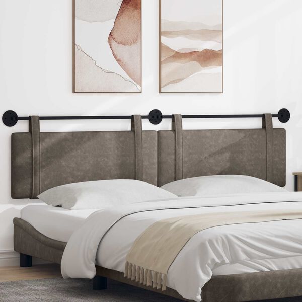 vidaXL Hengisk&aacute;li Vegghengt Einlita Gr&aacute;r 210 x 55 x 5 cm Forn PU