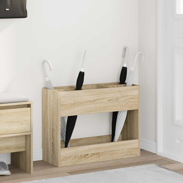 vidaXL Regnhl&iacute;fastendur Sonoma Eik 65 x 24 x 50 cm Samsettur vi&eth;ur