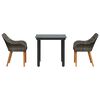 vidaXL Gar&eth;ur bor&eth;sett me&eth; p&uacute;&eth;i 3 pcs Gr&aacute;r p&oacute;l&yacute;rattan