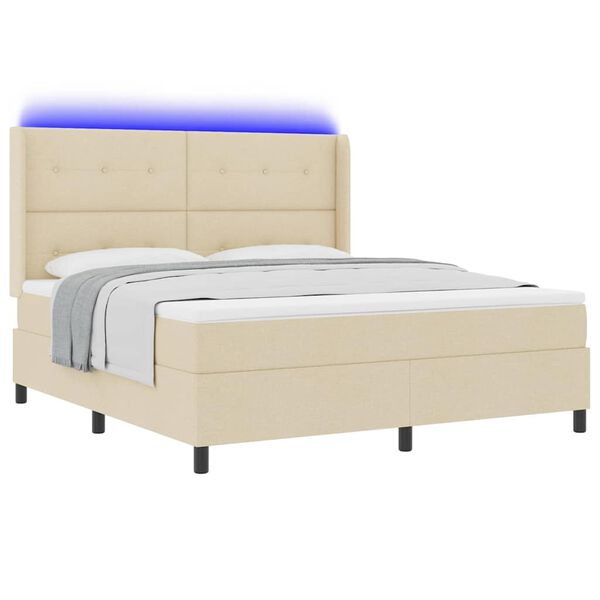 vidaXL LED Box Spring R&uacute;m me&eth; d&yacute;nu Rj&oacute;malitur 180 x 200 cm d&uacute;kur