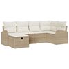 vidaXL S&oacute;fasett me&eth; p&uacute;&eth;i me&eth; geymslu Beige og krem p&oacute;l&yacute;rattan