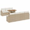 vidaXL Gar&eth;s&oacute;fa sett me&eth; geymslu 8 pcs Drapplita&eth;ur Poly rattan