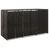 vidaXL &THORN;refalt sorptunnusk&yacute;li &aacute; hj&oacute;lum Svart 207x80x117 cm P&oacute;l&yacute;rattan