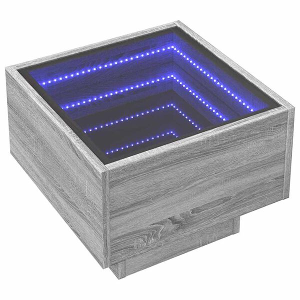 vidaXL Hli&eth;arbor&eth; me&eth; LED 40x40x30 cm Gr&aacute;tt Sonoma Samsettur Vi&eth;ur