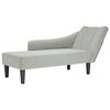 vidaXL Chaise Lounge me&eth; h&aelig;gri armp&uacute;&eth;a lj&oacute;sgr&aacute;u flaueli