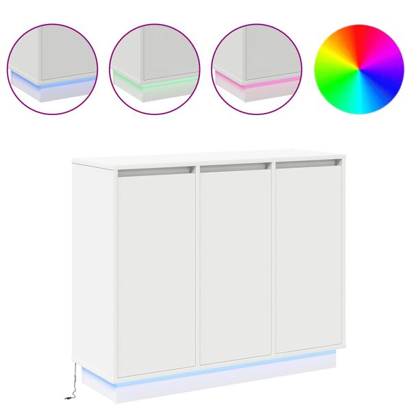 vidaXL LED Hli&eth;arsk&aacute;pur Hv&iacute;tt 90 x 32 x 75 cm Samsettur vi&eth;ur