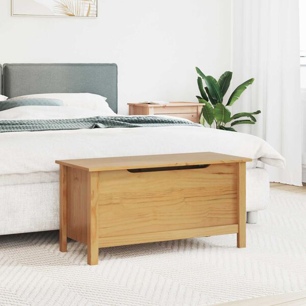 vidaXL Geymslukassi Hill Hunangsbr&uacute;nn 90 x 40 x 45 cm &THORN;&eacute;tt furutr&eacute;