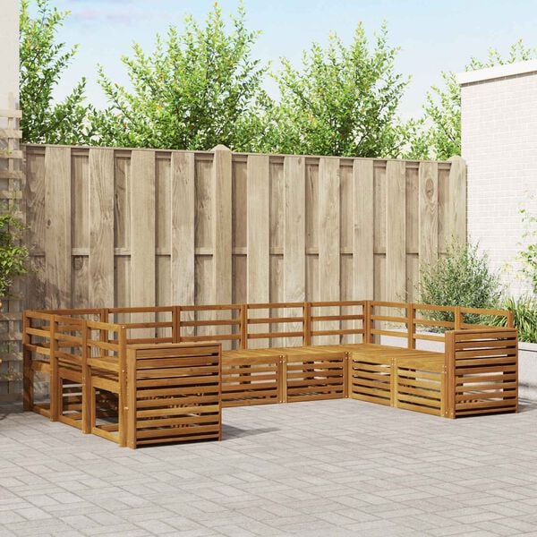 vidaXL S&oacute;fasett 9 pcs N&aacute;tt&uacute;rulegur Hrein akas&iacute;utr&eacute;