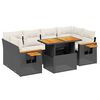 vidaXL 7 Hluta Gar&eth;s&oacute;fasett me&eth; Sessum Svart P&oacute;l&yacute;rattan