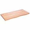 vidaXL Vegghilla Lj&oacute;sbr&uacute;n 100x50x(2-4) cm Me&eth;h&ouml;ndlu&eth; Gegnheil Eik