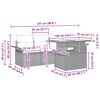 vidaXL Garðsófa sett með púði með geymslu 5 pcs Grár Poly Rattan