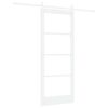 vidaXL Rennidyr ORKDAL Hv&iacute;tt 83 x 202 cm Gegnheil fura og gler
