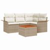 vidaXL Gar&eth;s&oacute;fa sett me&eth; p&uacute;&eth;i 5 pcs Drapplita&eth;ur p&oacute;l&yacute;rattan