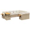 vidaXL 10 Hluta Gar&eth;s&oacute;fasett me&eth; Sessum Drappa&eth; P&oacute;l&yacute;rattan