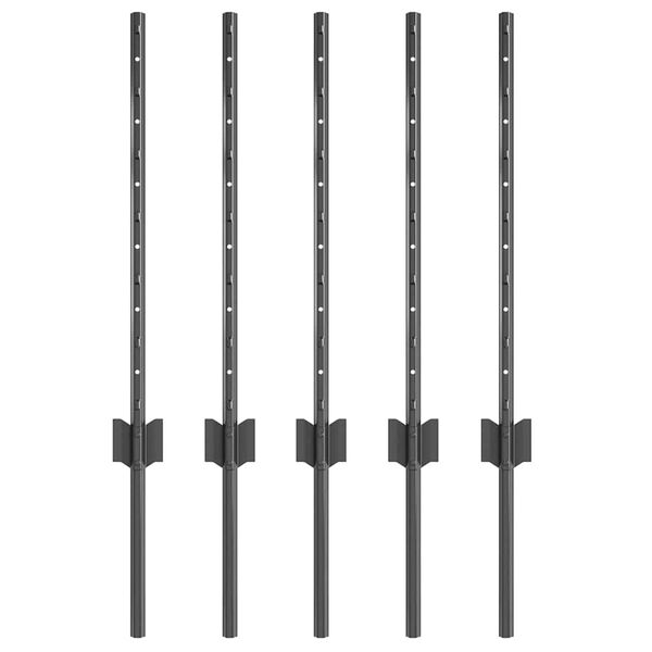 vidaXL Gir&eth;ingarp&oacute;stur 5 pcs Gr&aacute;r 60 cm St&aacute;l