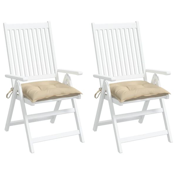 vidaXL Stólsessur 2 stk. Drappaðar 50x50x7 cm Oxfordefni