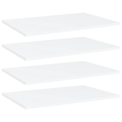 805250 vidaXL Bookshelf Boards 4 pcs White 60x40x1,5 cm Chipboard