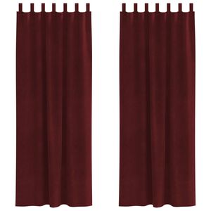 vidaXL Myrkratj&ouml;ld 2 pcs V&iacute;nrau&eth;ur 140 x 245 cm Flauel